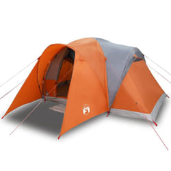 vidaXL Family Tent Dome 6-Person Camping Tent Lightweight Tent Waterproof - grey and orange
