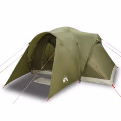 vidaXL Family Tent Dome 6-Person Camping Tent Lightweight Tent Waterproof - olive green