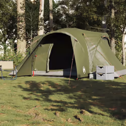 vidaXL Family Tent Dome 6-Person Camping Tent Lightweight Tent Waterproof - olive green