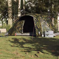 vidaXL Family Tent Dome 6-Person Camping Tent Lightweight Tent Waterproof - camouflage, 375 x 225 x 176 cm - Additional view 2