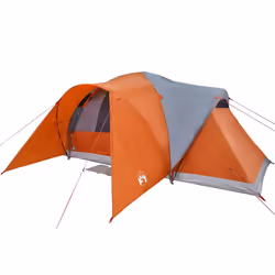 vidaXL Family Tent Dome 6-Person Camping Tent Lightweight Tent Waterproof - grey and orange, 494 x 370 x 190 cm - Additional view 4