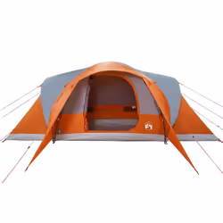 vidaXL Family Tent Dome 6-Person Camping Tent Lightweight Tent Waterproof - grey and orange, 494 x 370 x 190 cm - Additional view 5