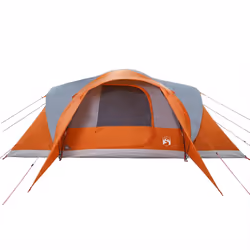 vidaXL Family Tent Dome 6-Person Camping Tent Lightweight Tent Waterproof - grey and orange, 494 x 370 x 190 cm - Additional view 6