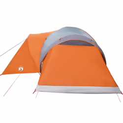 vidaXL Family Tent Dome 6-Person Camping Tent Lightweight Tent Waterproof - grey and orange, 494 x 370 x 190 cm - Additional view 7