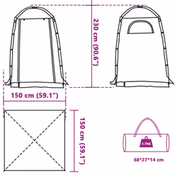 vidaXL Shower Tent Waterproof Privacy Tent Toilet Tent Patio Changing Shelter - green - Additional view 3