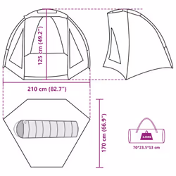 vidaXL Fishing Tent Waterproof Lightweight Tent Patio Camping Tent Day Shelter - camouflage