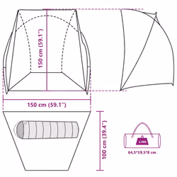 vidaXL Fishing Tent Olive Green Waterproof tent fishing shelter - camouflage