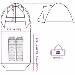 vidaXL Fishing Tent 2-Person Olive Green Waterproof tent fishing shelter - brown - Additional view 3