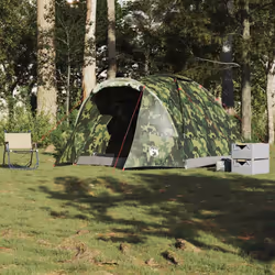 vidaXL Fishing Tent 2-Person Olive Green Waterproof tent fishing shelter - camouflage