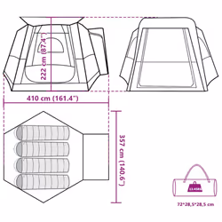 vidaXL Car Tent 4-Person Car Tailgate Tent Tailgate Awning Green Waterproof - Additional view 3