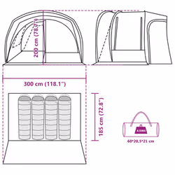 vidaXL Car Tent 4-Person Blue Waterproof tent garden tent outdoor shelter - blue - Additional view 3