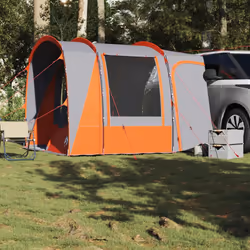 vidaXL Car Tent 4-Person Blue Waterproof tent garden tent outdoor shelter - grey and orange - Additional view 2