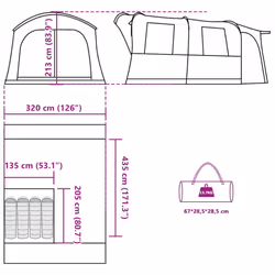 vidaXL Car Tent 4-Person Waterproof Car Tailgate Tent SUV Tailgate Awning - green - Additional view 3