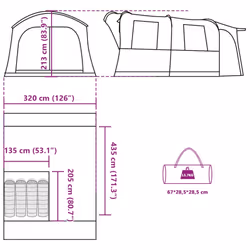 vidaXL Car Tent 4-Person Waterproof Car Tailgate Tent SUV Tailgate Awning - blue - Additional view 3