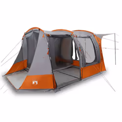 vidaXL Car Tent Grey and Orange Waterproof tent garden tent outdoor shelter - grey and orange