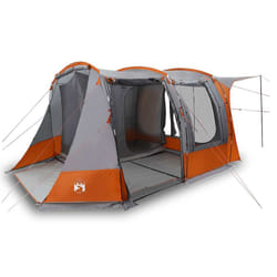 vidaXL Car Tent Grey and Orange Waterproof tent garden tent outdoor shelter - grey and orange