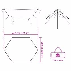 vidaXL Car Tent Green Waterproof tent garden tent outdoor shelter camping tent - grey and orange - Additional view 3