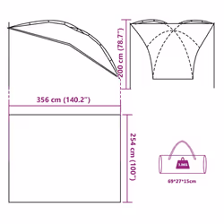 vidaXL Car Tent Blue Waterproof tent garden tent outdoor shelter camping tent - green