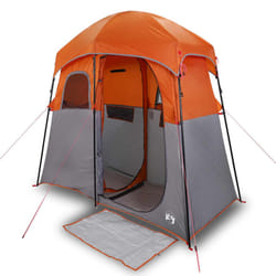 vidaXL Shower Tent 2-Person Patio Privacy Tent Toilet Tent Shelter Waterproof - grey and orange