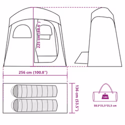 vidaXL Shower Tent 2-Person Patio Privacy Tent Toilet Tent Shelter Waterproof - grey and orange