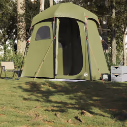 vidaXL Shower Tent 2-Person Patio Privacy Tent Toilet Tent Shelter Waterproof - olive green