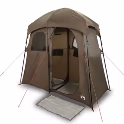 vidaXL Shower Tent 2-Person Patio Privacy Tent Toilet Tent Shelter Waterproof - brown