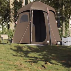 vidaXL Shower Tent 2-Person Patio Privacy Tent Toilet Tent Shelter Waterproof - brown