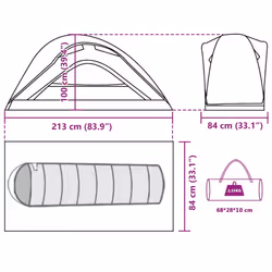 vidaXL Camping Tent 1-Person Blue Waterproof tent camping shelter - grey and orange