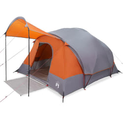 vidaXL Family Tent Tunnel 8-Person Green Waterproof tent garden tent - grey and orange