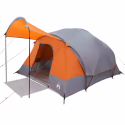 vidaXL Family Tent Tunnel 8-Person Green Waterproof tent garden tent - grey and orange
