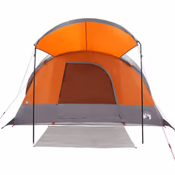 vidaXL Family Tent Tunnel 8-Person Green Waterproof tent garden tent - grey and orange - Additional view 5