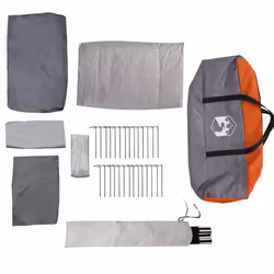 vidaXL Family Tent Tunnel 8-Person Green Waterproof tent garden tent - grey and orange - Additional view 9