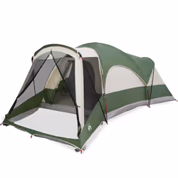 vidaXL Family Tent Tunnel 8-Person Grey and Orange Waterproof tent garden tent - green
