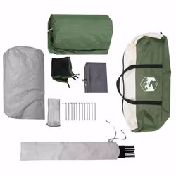 vidaXL Family Tent Tunnel 8-Person Grey and Orange Waterproof tent garden tent - green - Additional view 9