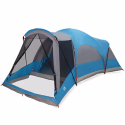 vidaXL Family Tent Tunnel 8-Person Grey and Orange Waterproof tent garden tent - blue