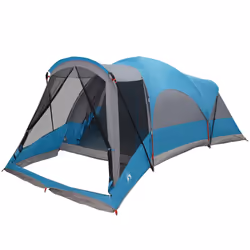vidaXL Family Tent Tunnel 8-Person Grey and Orange Waterproof tent garden tent - blue