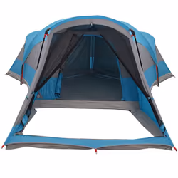 vidaXL Family Tent Tunnel 8-Person Grey and Orange Waterproof tent garden tent - blue - Additional view 4