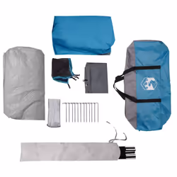 vidaXL Family Tent Tunnel 8-Person Grey and Orange Waterproof tent garden tent - blue - Additional view 9