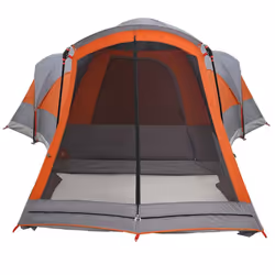 vidaXL Family Tent Tunnel 8-Person Grey and Orange Waterproof tent garden tent - grey and orange - Additional view 5