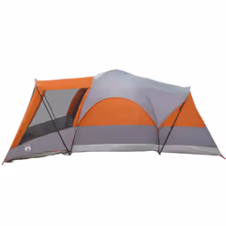 vidaXL Family Tent Tunnel 8-Person Grey and Orange Waterproof tent garden tent - grey and orange - Additional view 6