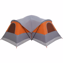vidaXL Family Tent Tunnel 8-Person Grey and Orange Waterproof tent garden tent - grey and orange - Additional view 7