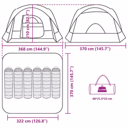 vidaXL Family Tent Cabin 6-Person Green Waterproof tent garden tent - blue
