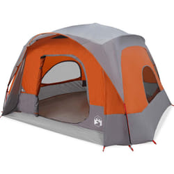 vidaXL Family Tent Cabin 6-Person Green Waterproof tent garden tent - grey and orange