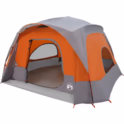 vidaXL Family Tent Cabin 6-Person Green Waterproof tent garden tent - grey and orange