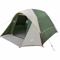 vidaXL Camping Tent Cabin 4-Person Grey and Orange Waterproof tent - green - Additional view 2