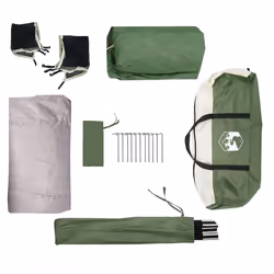 vidaXL Camping Tent Cabin 4-Person Grey and Orange Waterproof tent - green - Additional view 9