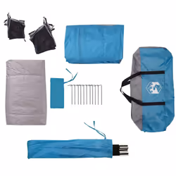 vidaXL Camping Tent Cabin 4-Person Grey and Orange Waterproof tent - blue - Additional view 9