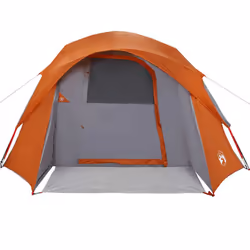 vidaXL Camping Tent Cabin 4-Person Grey and Orange Waterproof tent - grey and orange - Additional view 5