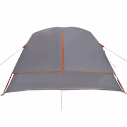 vidaXL Camping Tent Cabin 4-Person Grey and Orange Waterproof tent - grey and orange - Additional view 7
