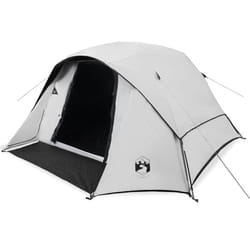 vidaXL Camping Tent Cabin 4-Person Grey and Orange Waterproof tent - white blackout